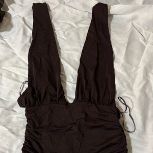Zara Dark Brown Sleeveless Top